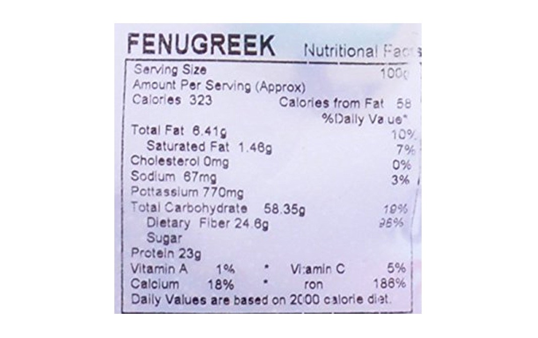 Go Earth Organic Fenugreek    Pack  50 grams